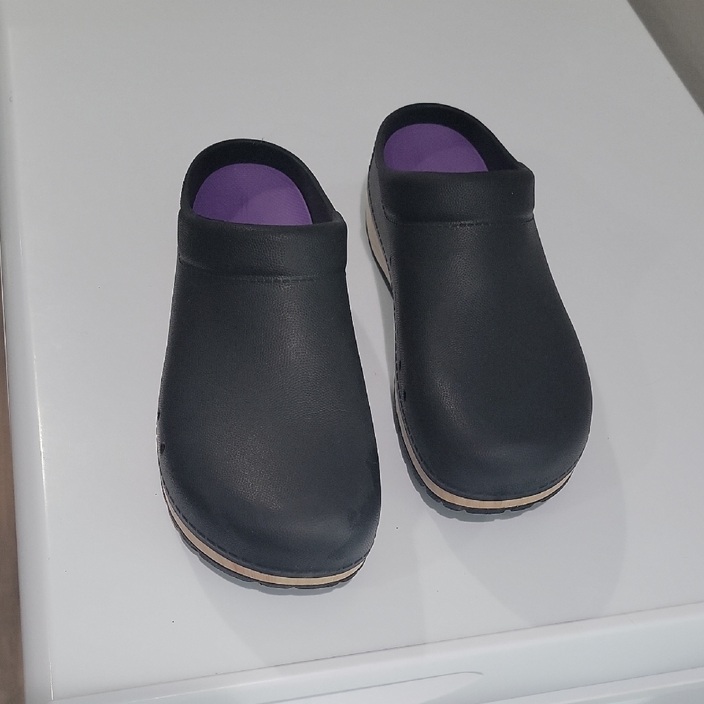 Black Dansko Mules with Purple Insole KANE Style